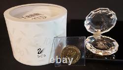 Swarovski Crystal Coin Box Hinged & 100 Year Commemorative Coin SIGNED RARE