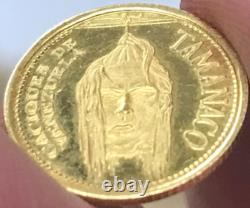Tamanaco Indian Chiefs of Venezuela Commemorative Medal 1.5g. 900 Gold