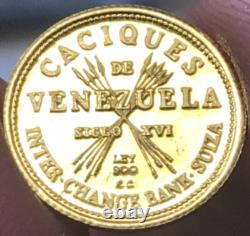 Tamanaco Indian Chiefs of Venezuela Commemorative Medal 1.5g. 900 Gold
