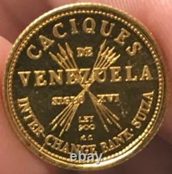 Tamanaco Indian Chiefs of Venezuela Commemorative Medal 1.5g. 900 Gold