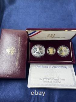 The 1992 U. S. Olympic Commemorative 3 Coin Set Gold/Silver OGP/COA LOT M-6