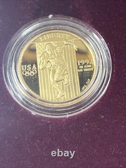 The 1992 U. S. Olympic Commemorative 3 Coin Set Gold/Silver OGP/COA LOT M-6