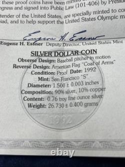 The 1992 U. S. Olympic Commemorative 3 Coin Set Gold/Silver OGP/COA LOT M-6