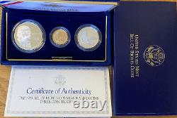 The 1993 Bill of RightsCommemorative 3 Coin Silver & Gold Proof Set. USMINT