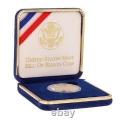 The 1993 Bill of Rights Commemorative Proof $5 Gold Coin West Point Mint Boxed