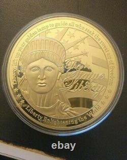 The Statue Of Liberty Colosal Commemorative Coin 24k Gold Layered Colorized New