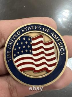 USA Commemorative Challenge Coin Eagle Liberty Flag Gold Tone Collectible