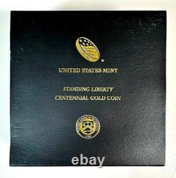 US 2016 W 1/4 Oz Gold Standing Liberty Quarter Centennial, Packaging COA Bullion