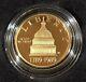 Us Gem Proof $5 Dollar Gold 1989 W Congress Commemorative 1/4 Oz Coin With Box Coa