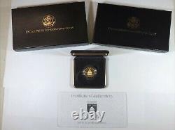 US Gem Proof $5 Dollar Gold 1989 W Congress Commemorative 1/4 Oz Coin with Box COA