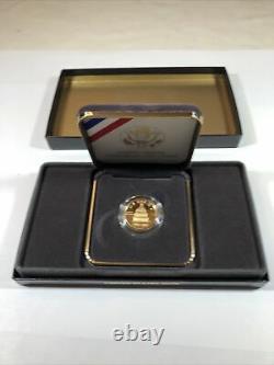 US Gem Proof $5 Dollar Gold 1989 W Congress Commemorative 1/4 Oz Coin with Box COA