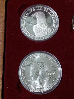 US Mint 1984 Olympic Commeorative Silver/Gold Proof & Uncirculated Set 6 Coins