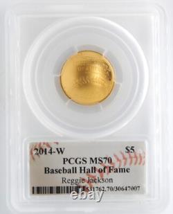 US Mint 2014-W $5 Gold Baseball Commemorative PCGS MS70 Reggie Jackson Signed