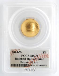 US Mint 2014-W $5 Gold Baseball Commemorative PCGS MS70 Roberto Alomar Signed