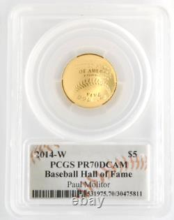 US Mint 2014-W $5 Gold Baseball Commemorative PCGS PR70DCAM Paul Molitor Signed