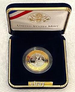 US Mint Library of Congress Proof Bimetallic Coin Gold & Platinum $10 Coin