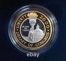 US Mint Library of Congress Proof Bimetallic Coin Gold & Platinum $10 Coin