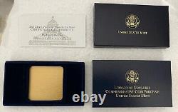 US Mint Library of Congress Proof Bimetallic Coin Gold & Platinum $10 Coin