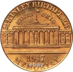 U. S. 1917 McKINLEY 1 DOLLAR GOLD COIN, CHOICE UNCIRCULATED, PCGS CERTIFIED MS62