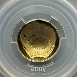 U. S. 2014-w Baseball Hall Of Fame $5 Dollar Gold Proof Coin, Cert Pcgs Pr70-dcam
