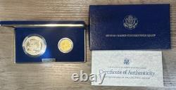 U. S. Constitution Coin Set $1 Silver & $5 Gold Uncirculated with Box & COA