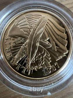 U. S. Constitution Commemorative 1987 W Choice Proof Gold $5 Coin