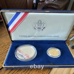 U. S. Mint 1987 Proof Gold Commemorative Coin Set U. S. Constitution Bicentennial