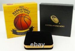 U. S. Mint 2020-W Basketball Hall of Fame $5 Gold Commemorative Coin w COA J622