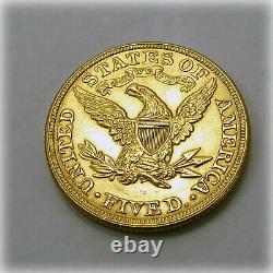 United States Liberty Head 1895 Half Eagle Gold $5 Coin
