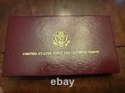 United States Mint 1988 Olympic Proof Coins Set Silver Gold COA