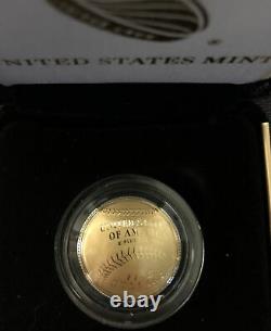 United States Mint W 2014 Baseball Hall Of Fame Commemorative Proof $5 Gold Coin