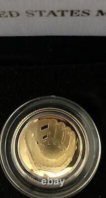 United States Mint W 2014 Baseball Hall Of Fame Commemorative Proof $5 Gold Coin