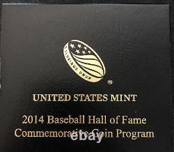 United States Mint W 2014 Baseball Hall Of Fame Commemorative Proof $5 Gold Coin