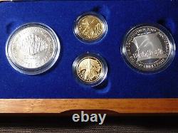 Us Mint 1987 Constitution Pf & Unc 4 Coin 2 $5 Gold West Pt 2 Silver Dollars