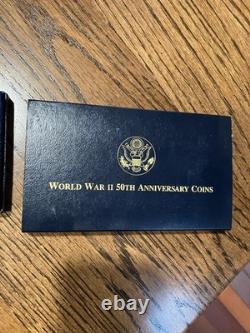 World War Two 50th Anniversary Coins Includes Gold, Silver, And Clad Coins