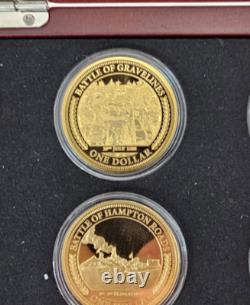 World's Greatest Naval Battles Gold Dollar Collection. 8 Coins Complete Set Coa