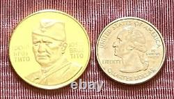 Yugoslavia Large Gold Medal Coin, 14 Grams, Pres. Josip Broz Tito, Marked 900
