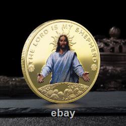 100PCS Pièce Commémorative Chrétienne Plaquée Or Croyance Religieuse Jésus Noël