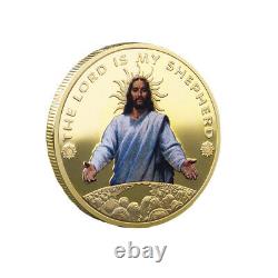 100PCS Pièce Commémorative Chrétienne Plaquée Or Croyance Religieuse Jésus Noël