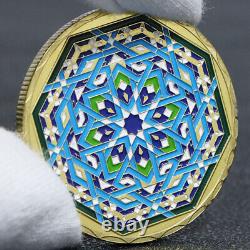 100 pièces de médaille souvenir en or du festival Ramadan Kareem - pièce commémorative octogonale