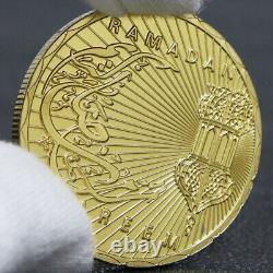 100 pièces de médaille souvenir en or du festival Ramadan Kareem - pièce commémorative octogonale