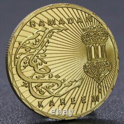 100 pièces de médaille souvenir en or du festival Ramadan Kareem - pièce commémorative octogonale