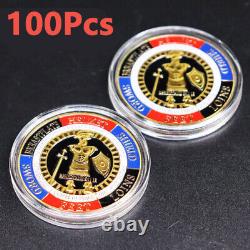 100x Design De Défi Mettre Sur L'armure Entière De Dieu Commemorative Pièce D'or