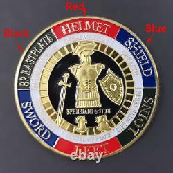 100x Design De Défi Mettre Sur L'armure Entière De Dieu Commemorative Pièce D'or