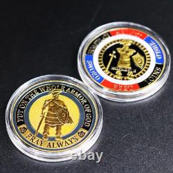 100x Design De Défi Mettre Sur L'armure Entière De Dieu Commemorative Pièce D'or