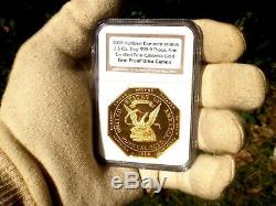 1852 Humbert Commémorative De 50 $ Octagon Dollars Gem Pf 2.5 Oz. 999 Pur Gold Coin