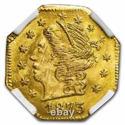 1873 Liberty Octagonal 25 Cent Gold Ms-65 Ngc (bg-728) Sku#248060