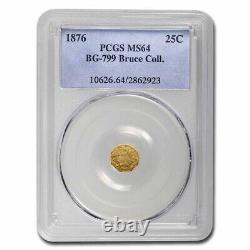 1876 Liberty Octagonal 25 Cent Gold Ms-64 Pcgs (bg-799) Sku#259072