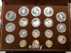 18 Silver & Gold Proof Coins Set 1984 Jeux Olympiques Winter Sarajevo Yugoslavia