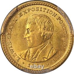 1904 Lewis et Clark Pièce Commémorative en Or de 1 $ PCGS MS64 Superbe Attrait Visuel